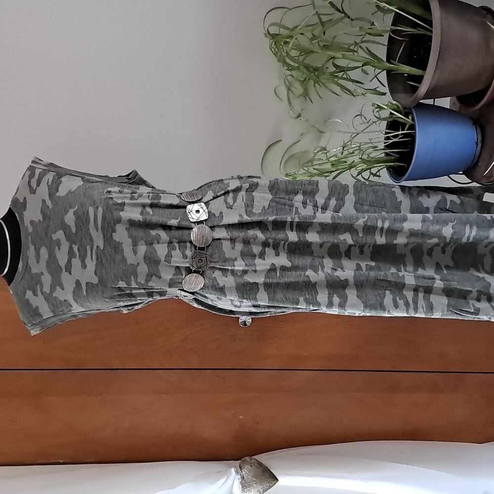 Green Camo Midi Dress